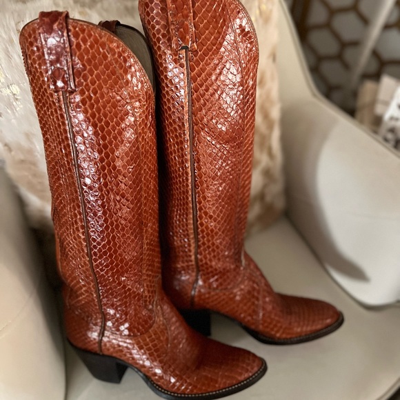 Tony Lama Exotic Dan post western boots - Picture 5 of 13